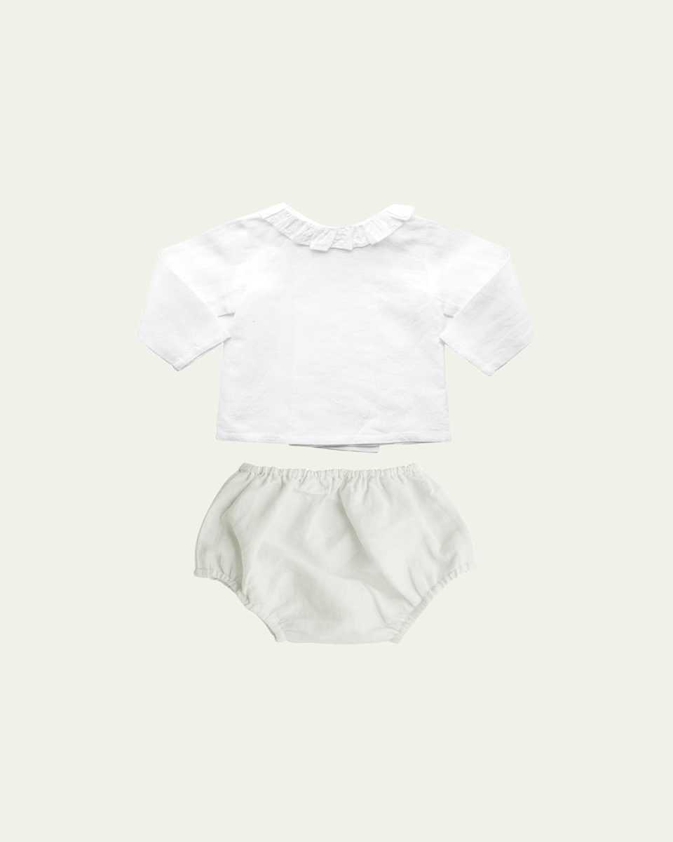 Girl's Top W/ Bloomers 2-Piece Gift Set, Size Newbor
